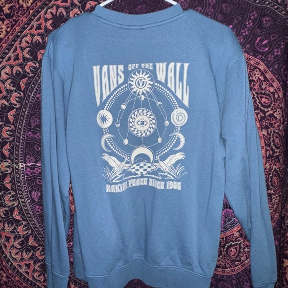 Vans Blue Crew Neck Sweater with Mandala Design - Picture 2 of 3